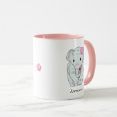 ハートを持つかわいい象のマグカップ マグカップ (正面右)