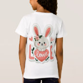 ハートを持つウサギ Tシャツ (裏面)