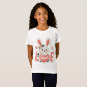 ハートを持つウサギ Tシャツ (正面フル)