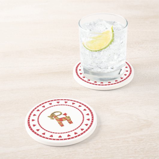 ハートを持つスウェーデンのわらのヤギ コースター (側面)