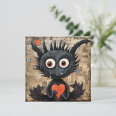 ハートを持つバレンタインのドラゴン猫 シーズンカード (スタンド正面)