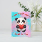 ハートを持つパンダ ポストカード (スタンド正面)