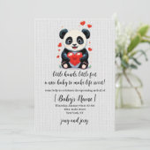 ハートを持つパンダ - 愛らしいラブペイント 招待状 (スタンド正面)