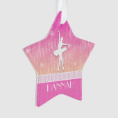 ハートを持つピンクの勾配の熱情的なダンサー オーナメント (正面)