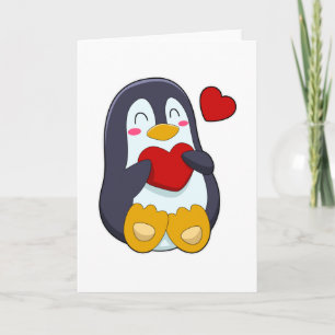 ハートを持つペンギン カード