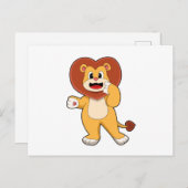 ハートを持つライオン ポストカード (正面/裏面)
