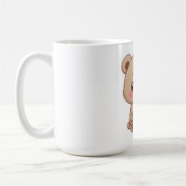 ハートを持つ可愛いちびくま コーヒーマグカップ