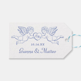 ハートを持つ天使のカップル 愛の証 チャーム ギフトタグ