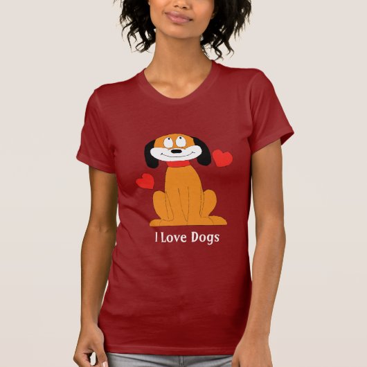 ハートを持つ漫画犬 Tシャツ (正面)
