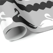 ハートを持つ白いおよび黒鳥 ラッピングペーパー (ロールコーナー)