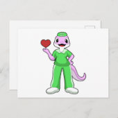 ハートを持つ看護師としてのゲコ ポストカード (正面/裏面)