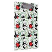 ハートを持つ美しいパンダが付いているパターン クリップボード (右)