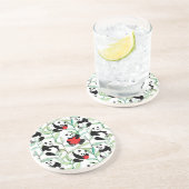 ハートを持つ美しいパンダが付いているパターン コースター (側面)