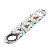 ハートを持つ美しいパンダが付いているパターン スピード栓抜き (裏面アングル)