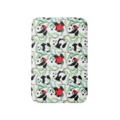 ハートを持つ美しいパンダが付いているパターン バスマット (正面縦)