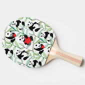 ハートを持つ美しいパンダが付いているパターン 卓球ラケット (横)
