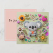 ハートを持つ花のクオッカ シーズンカード (正面/裏面)