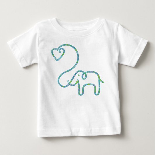 ハートを持つ象 ベビーTシャツ (正面)