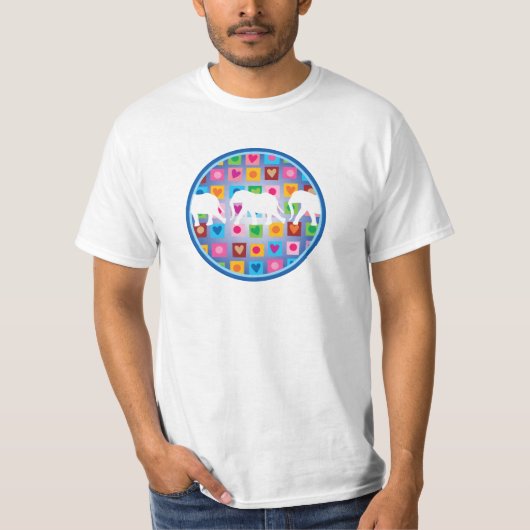 ハートを持つ象 Tシャツ (正面)