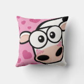 ハートを持つ赤面牛 クッション (裏面)