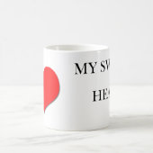 ハートを文字 コーヒーマグカップ (中央)