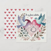 ハートを永遠に愛し合おう　～ペアの鳩、指輪、リースとともに～ シーズンカード (正面/裏面)