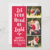 ハートを淡赤色のスクリプトフォトコラージュにする シーズンカード (正面)