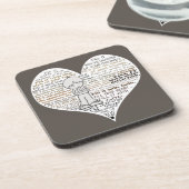ハートを満たそう - ダークブラウン コースター (左側)