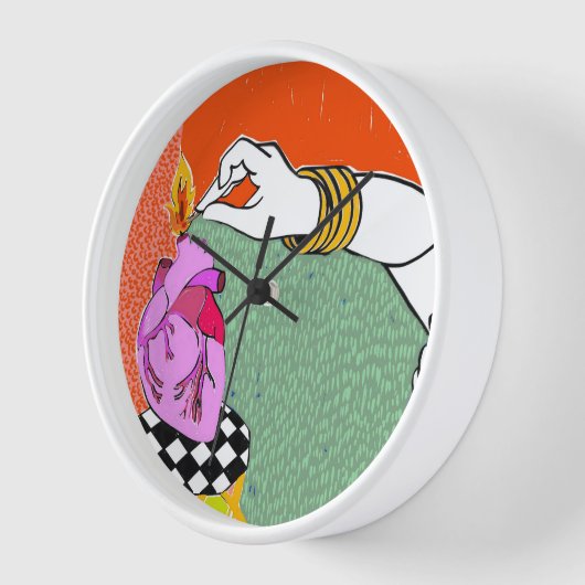 ハートを燃やす 壁時計 (傾斜)