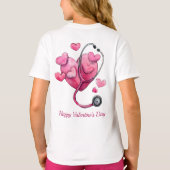ハートを癒すバレンタインデザイン Tシャツ (裏面)