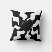 ハートを白黒で溶融 クッション (正面)