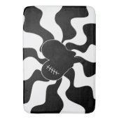 ハートを白黒で溶融 バスマット (正面縦)