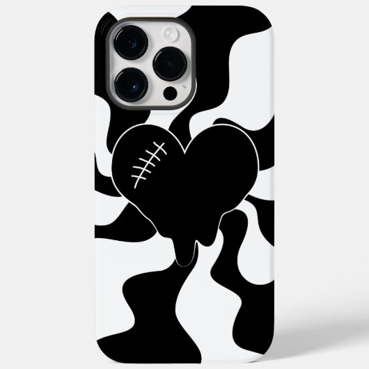 ハートを白黒で溶融 Case-Mate iPhoneケース (裏面)