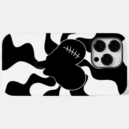 ハートを白黒で溶融 Case-Mate iPhoneケース (裏面 (横))