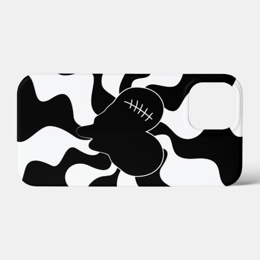 ハートを白黒で溶融 Case-Mate iPhoneケース (裏面 (横))