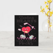 ハートを盗むようにパックも盗む 面白いバレンタイン カード (黄色い花)