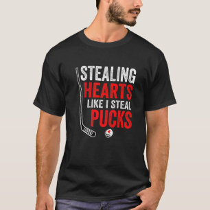 ハートを盗むようにパックを盗む バレンタインデー H Tシャツ