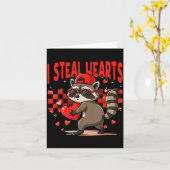 ハートを盗む デザイン ラクダ バレンタインデー レトロ カード (黄色い花)