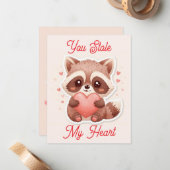 ハートを盗んだラッコのバレンタインカード ノートカード (正面/裏面インサイチュ)