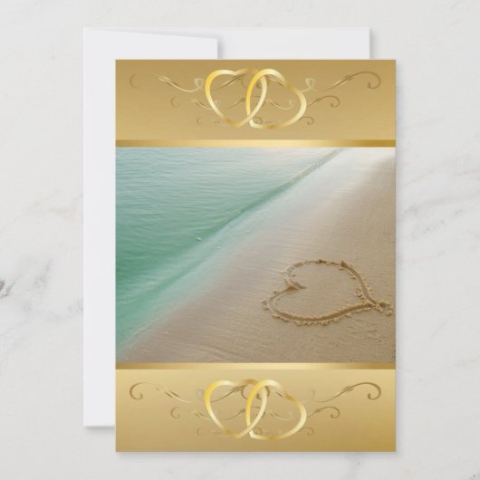ハートを砂に刻んだ招待状3 招待状 (正面)