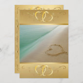 ハートを砂に刻んだ招待状3 招待状 (正面/裏面)