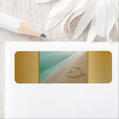 ハートを砂のラベルに刻む ラベル (インサイチュ)