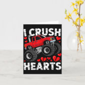 ハートを砕くバレンタインモンスター トラックの少年たちよちよち歩き カード (黄色い花)