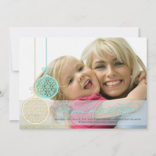 ハートを薄い1枚の写真カードにする シーズンカード (正面)