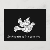 ハートを表す言葉のタイポグラフィー 様々な言語での愛 ポストカード (正面)