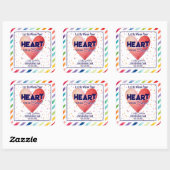 ハートを贈り物で温気にめ気によ スクエアシール (シート)