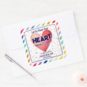 ハートを贈り物で温気にめ気によ スクエアシール (封筒)