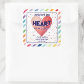 ハートを贈り物で温気にめ気によ スクエアシール (バッグ)