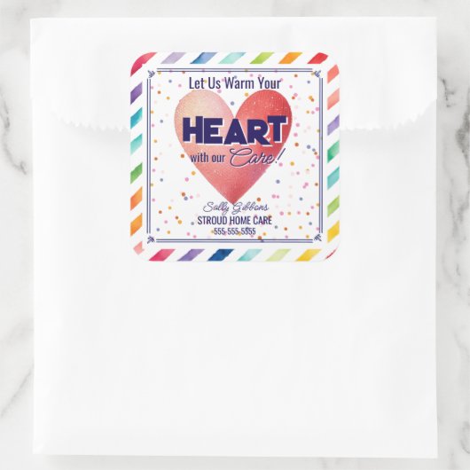 ハートを贈り物で温気にめ気によ スクエアシール (バッグ)