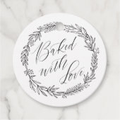 ハートを込めて焼き上げたカントリー調の特別なギフト フェイバータグ (正面)